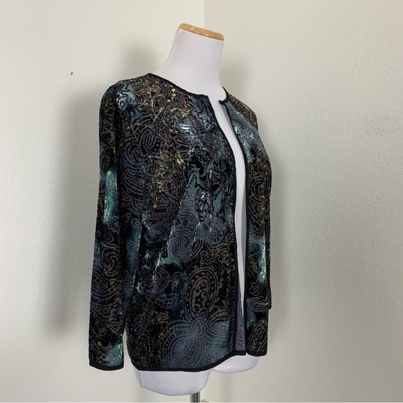NWT Lularoe Elegant Stella Bolero Velvet Burnout Jacket Open Front Paisley - Picture 9 of 15